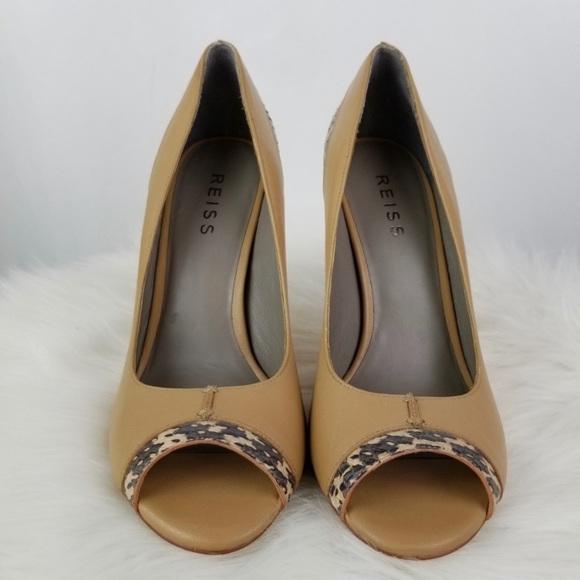 New Reiss Leather Snakeskin Shoes 4.75 heels - Picture 2 of 7